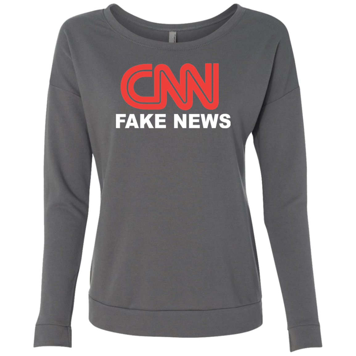 CNN Fake News Level Ladies' French Terry Scoop - Trumpshop.net