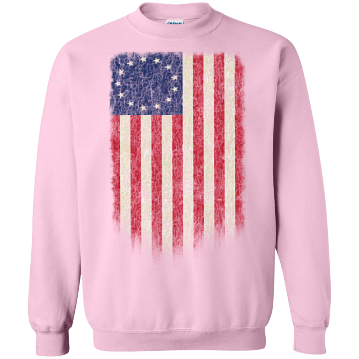 Betsy Ross Flag 13 Colonies Crewneck Pullover Sweatshirt  8 oz. - Trumpshop.net