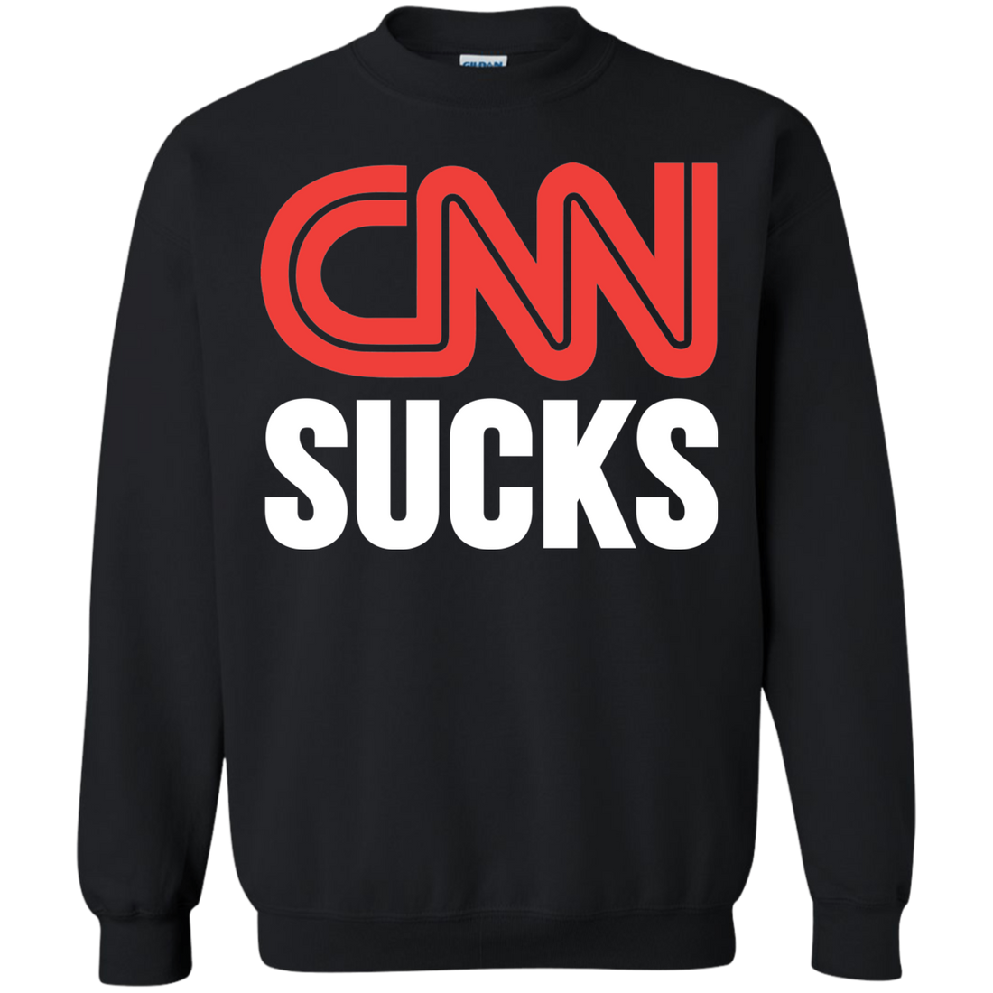 CNN Sucks Crewneck Pullover Sweatshirt  8 oz. - Trumpshop.net