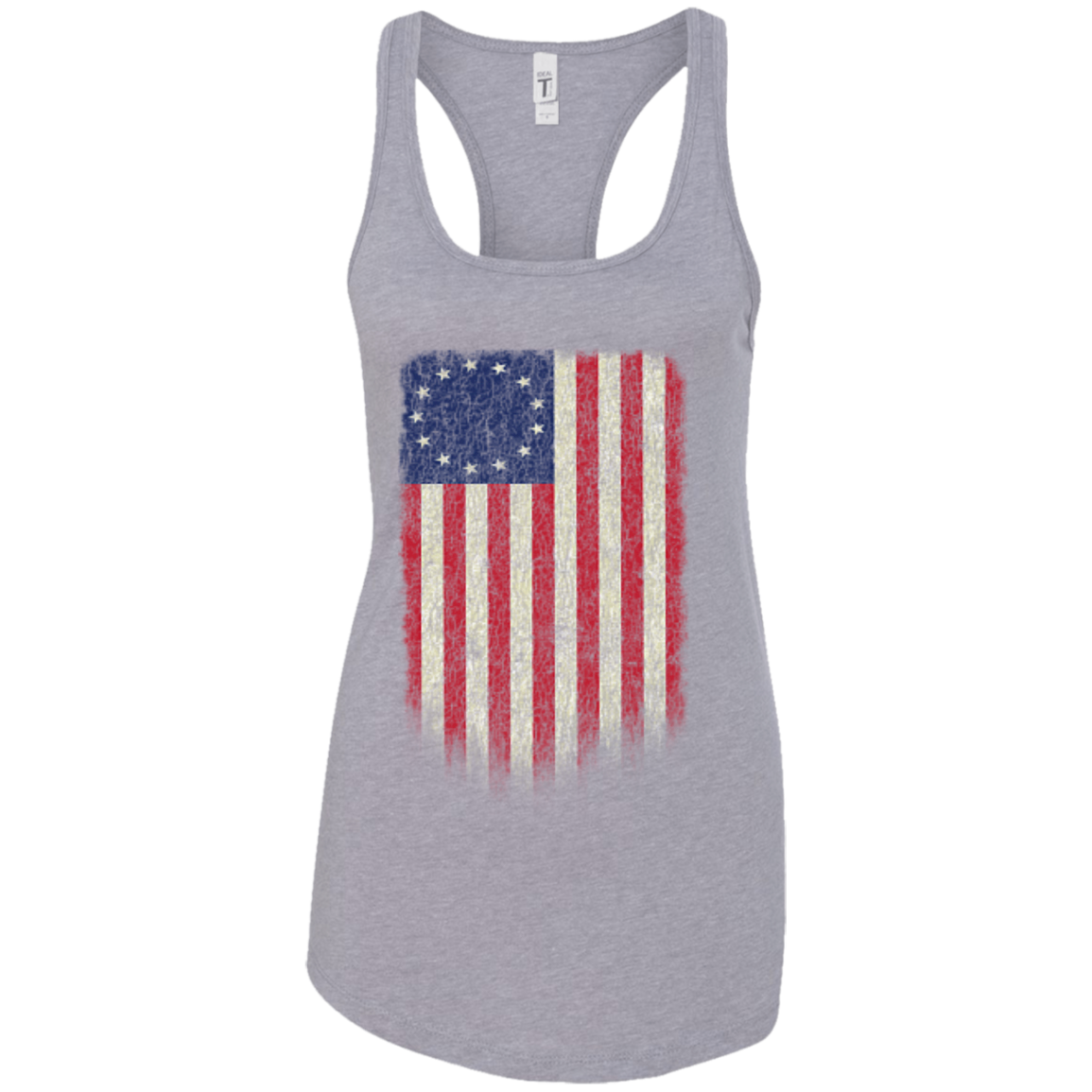 Betsy Ross Flag 13 Colonies Ladies Ideal Racerback Tank - Trumpshop.net