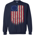 Betsy Ross Flag 13 Colonies Crewneck Pullover Sweatshirt  8 oz. - Trumpshop.net