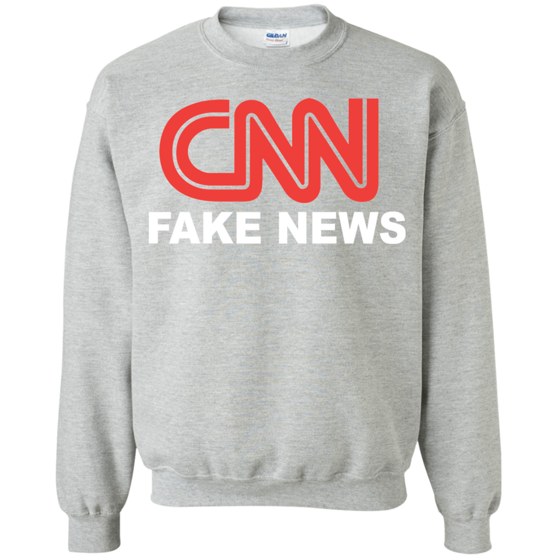 CNN Fake News Crewneck Pullover Sweatshirt  8 oz. - Trumpshop.net