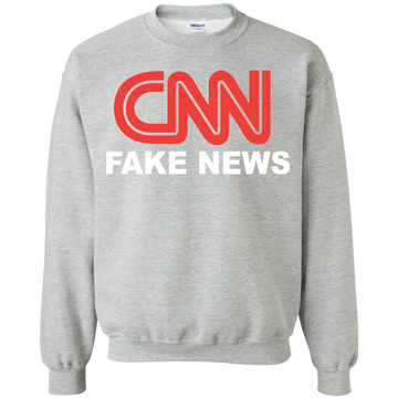 CNN Fake News Crewneck Pullover Sweatshirt  8 oz. - Trumpshop.net