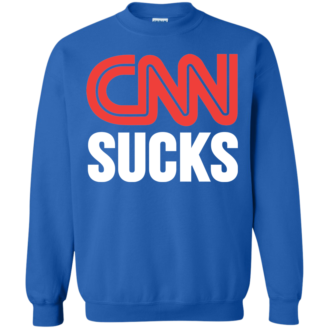 CNN Sucks Crewneck Pullover Sweatshirt  8 oz. - Trumpshop.net
