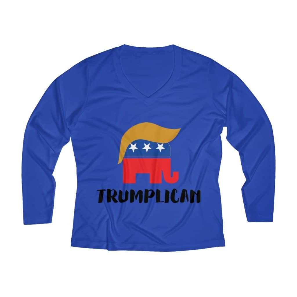 Trumplican Women's Long Sleeve Performance V-neck Tee - Trumpshop.net