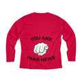 You Are Fake News! Ladies' Long Sleeve Performance V-neck Tee - Trumpshop.net