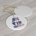 Merica Trump Round Ceramic Ornaments - Trumpshop.net