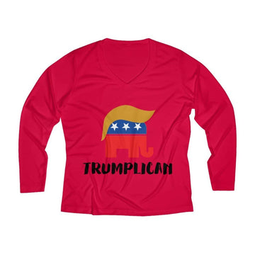 Trumplican Women's Long Sleeve Performance V-neck Tee - Trumpshop.net