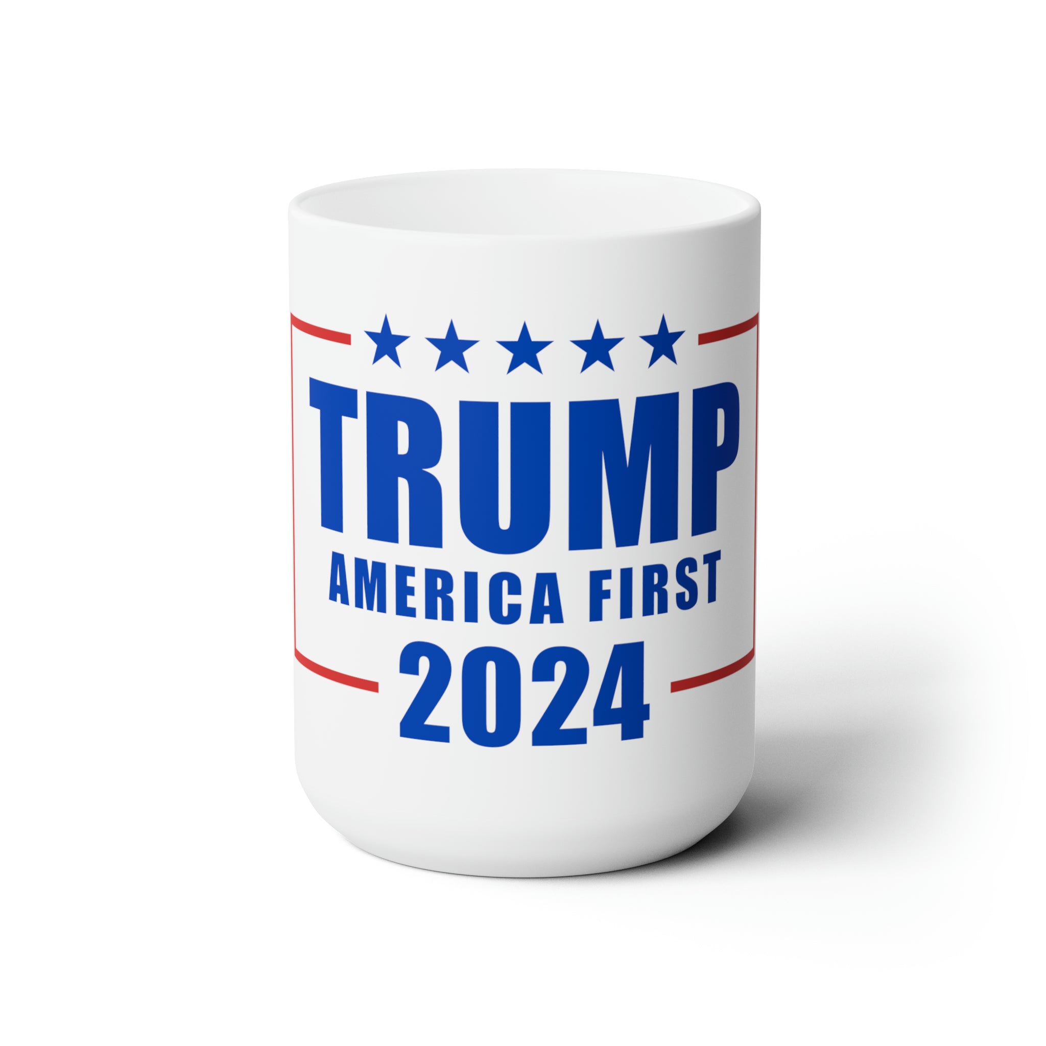 Trump 2024 America First White Ceramic Mug