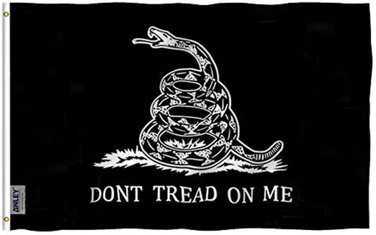 Black Don't Tread On Me Gadsden Flag Polyester Flag - Trumpshop.net