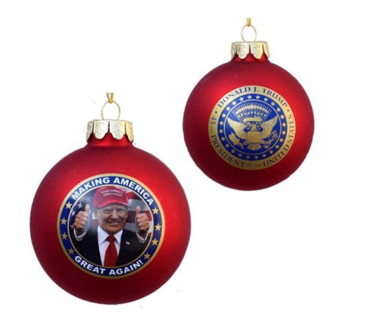 President Donald Trump Ornament 80mm Glass Christmas Holiday Trump Ball Ornament - Trumpshop.net