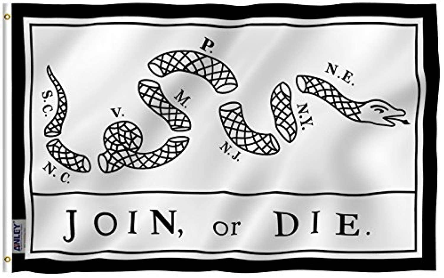 Join Or Die Flag Rattlesnake Polyester Flag - Trumpshop.net