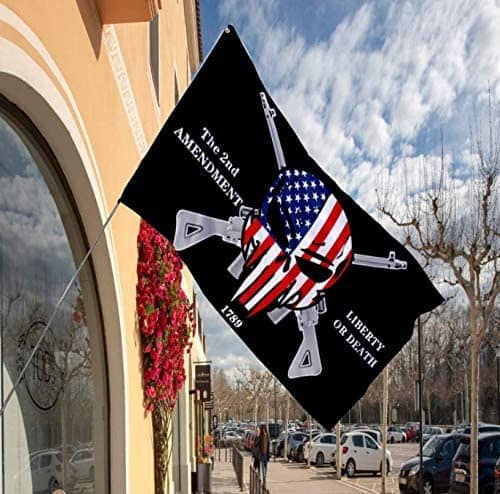 Liberty or Death Second Amendment Flag Polyester with Brass Grommets 3 X 5 Ft - Trumpshop.net
