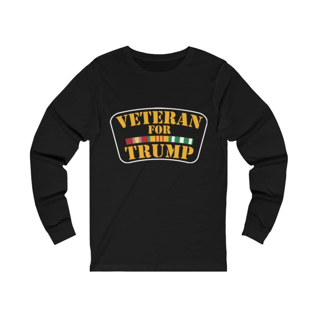 Veteran for Trump Men's Jersey Long Sleeve T-Shirt - Trumpshop.net