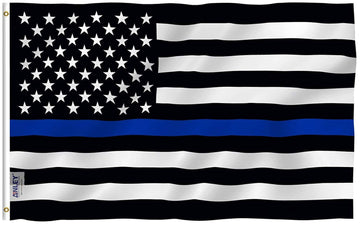 Thin Blue Line USA Flag Law Enforcement Polyester Flag - Trumpshop.net