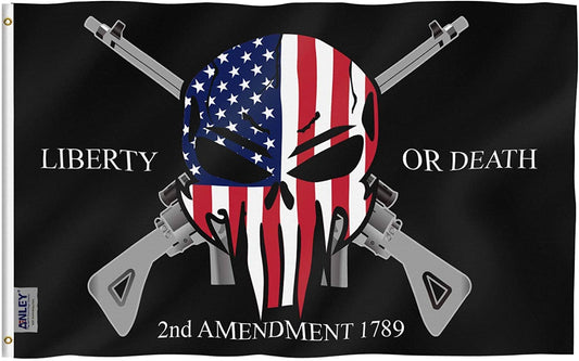 Liberty or Death 2nd Amendment 1791 Vintage American Flags Polyester with Brass Grommets 3 X 5 Ft - Trumpshop.net