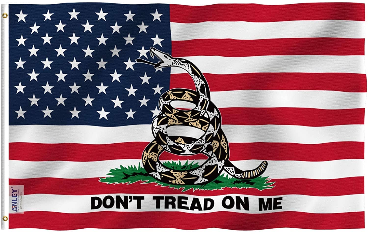 Gadsden American Flag Don't Tread On Me Polyester with Brass Grommets 3 X 5 Ft - Trumpshop.net