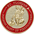 St. Florian Patron Saint of Firefighters Challenge Coin with Hero's Valor Prayer 1-Pack (Single Coin) - Trumpshop.net