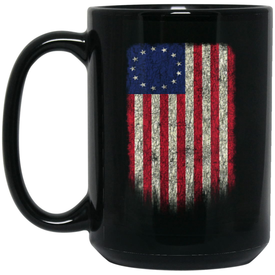 Betsy Ross Flag 13 Colonies Black Mug - Trumpshop.net