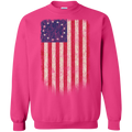 Betsy Ross Flag 13 Colonies Crewneck Pullover Sweatshirt  8 oz. - Trumpshop.net