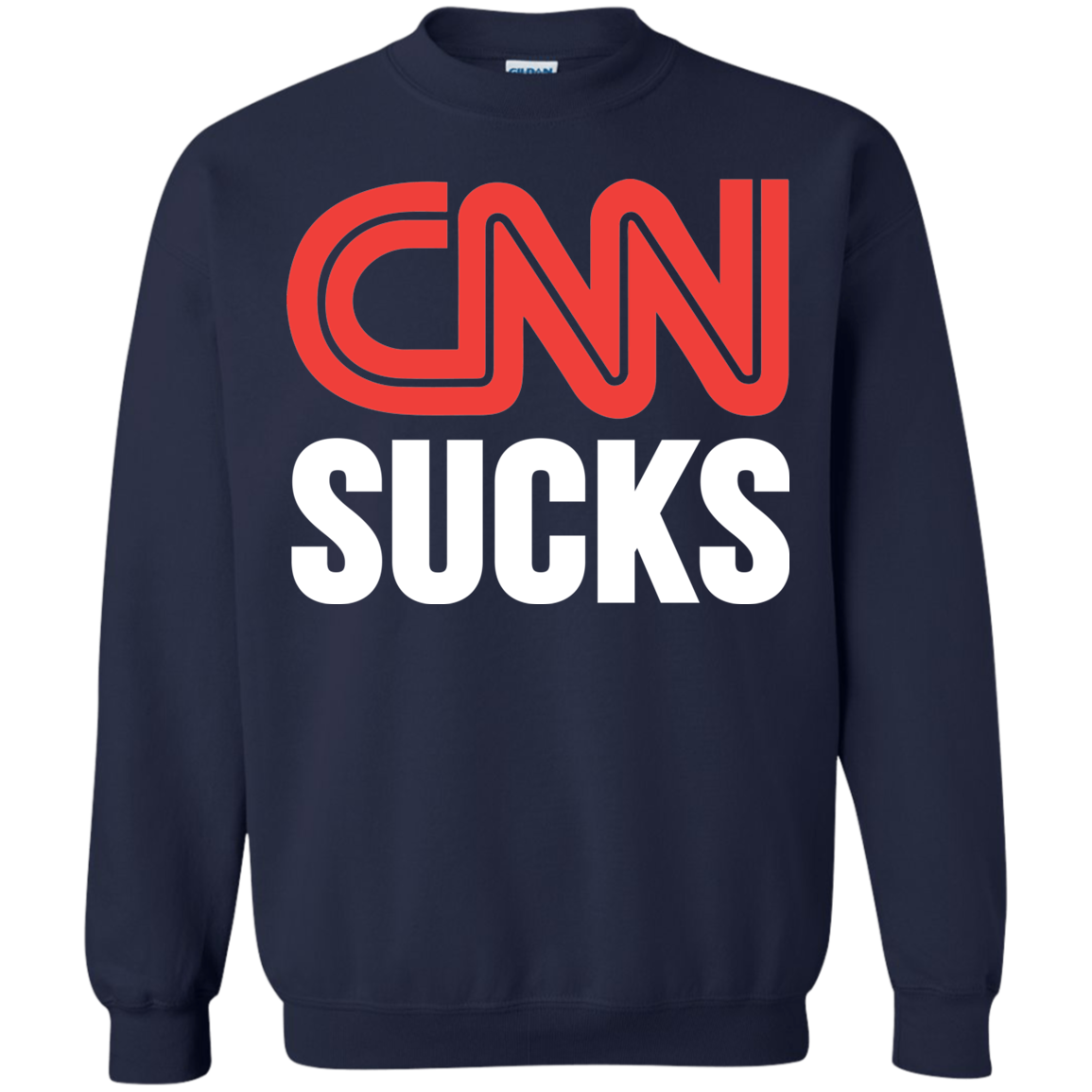 CNN Sucks Crewneck Pullover Sweatshirt  8 oz. - Trumpshop.net