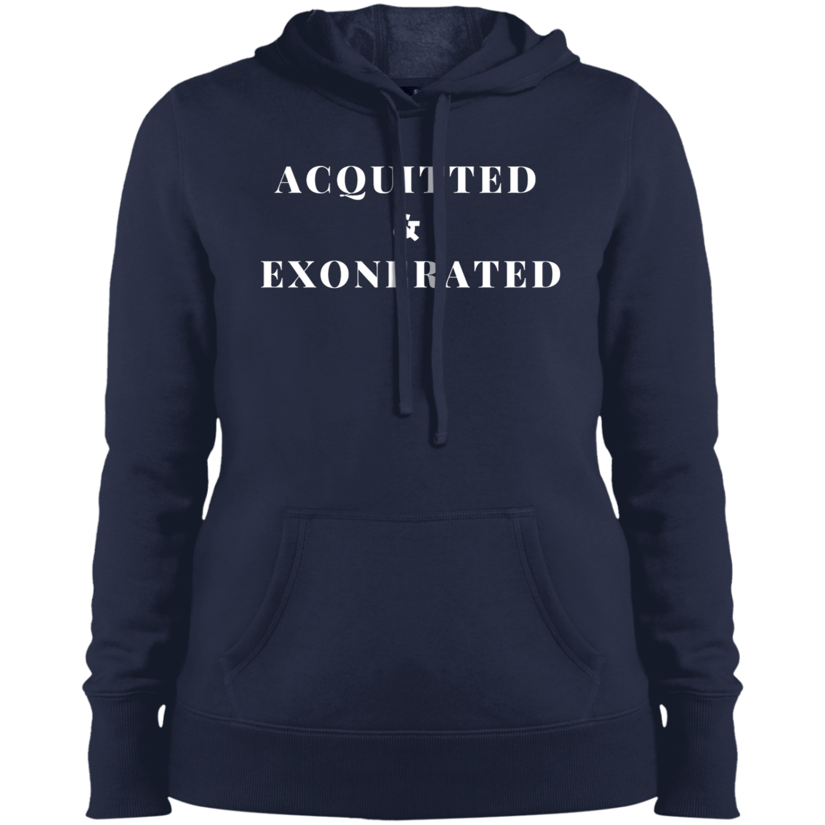 TRUMP Acquitted Exonerated Premium Ladies' Pullover Hooded Sweatshirt - Trumpshop.net