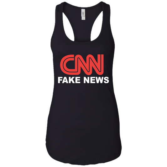CNN Fake News Ladies Ideal Racerback Tank