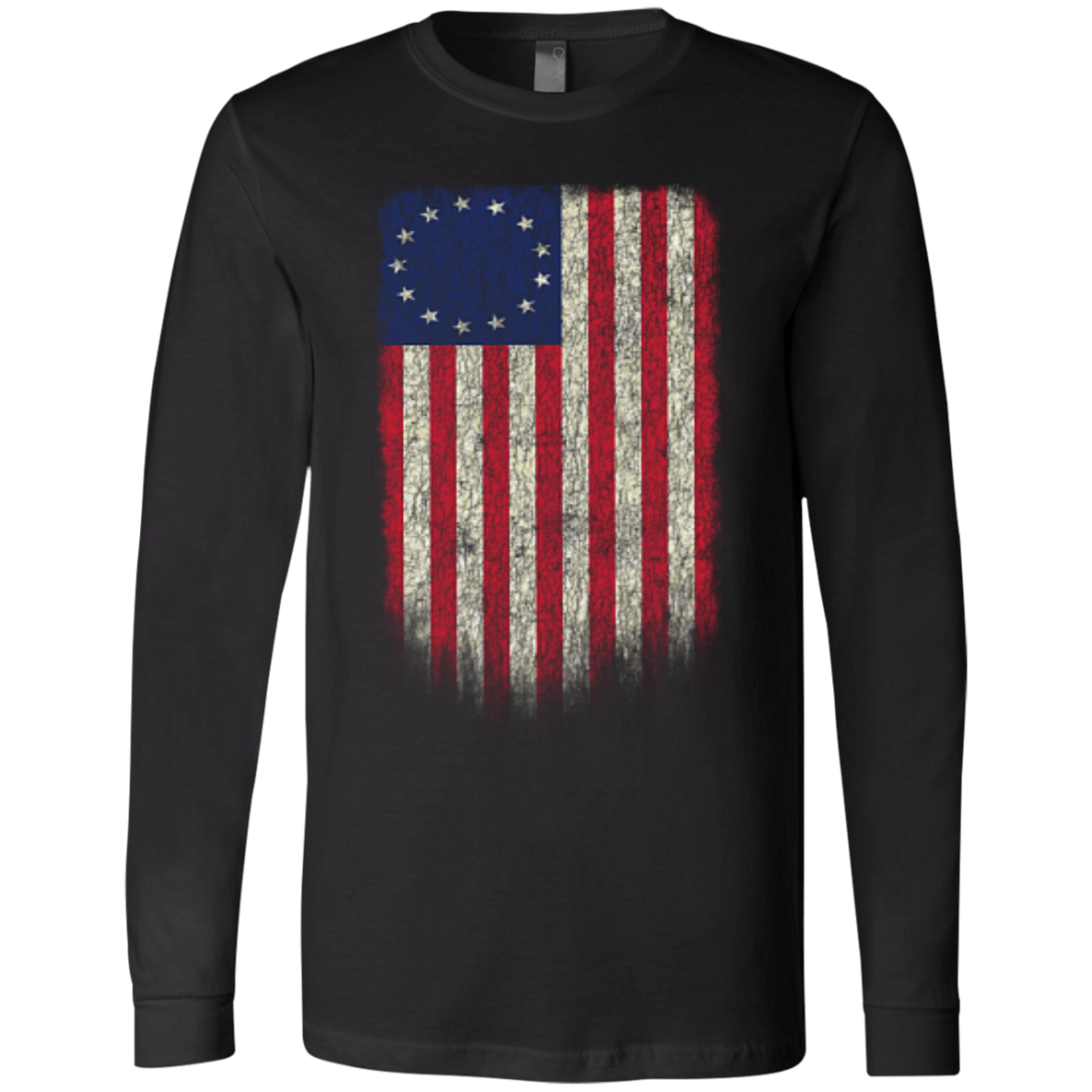 Betsy Ross Flag 13 Colonies Men's Jersey LS T-Shirt - Trumpshop.net