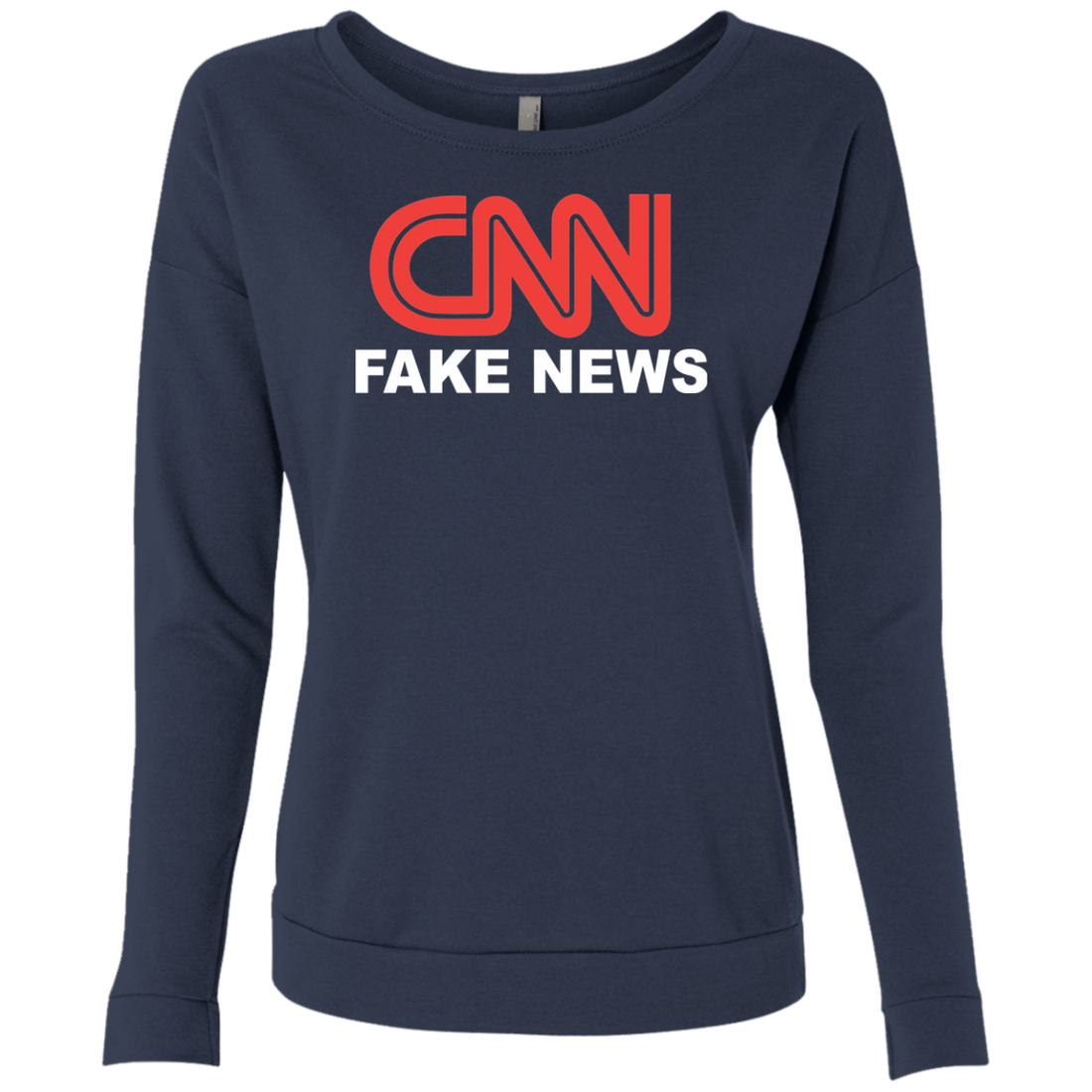 CNN Fake News Level Ladies' French Terry Scoop - Trumpshop.net
