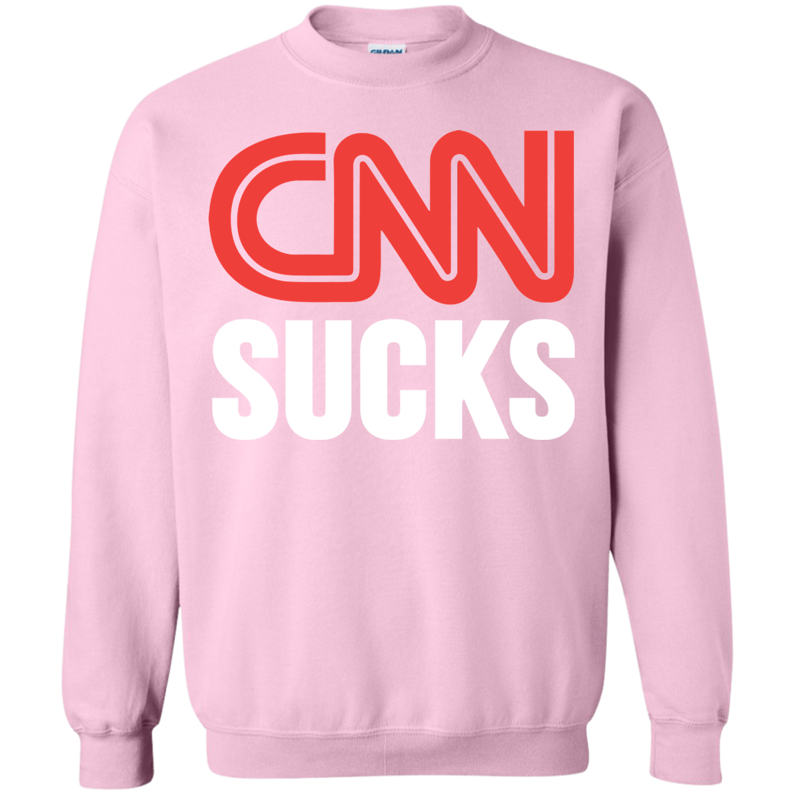 CNN Sucks Crewneck Pullover Sweatshirt  8 oz. - Trumpshop.net