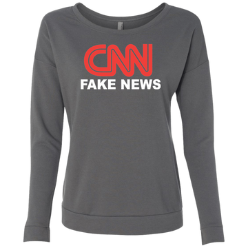 CNN Fake News Level Ladies' French Terry Scoop - Trumpshop.net