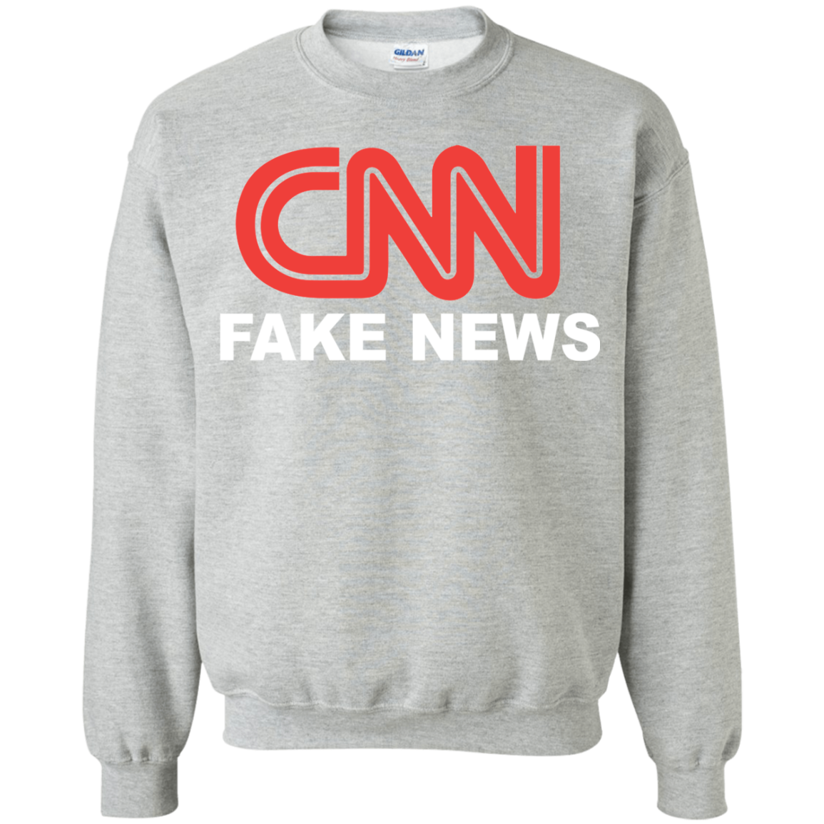 CNN Fake News Crewneck Pullover Sweatshirt  8 oz. - Trumpshop.net