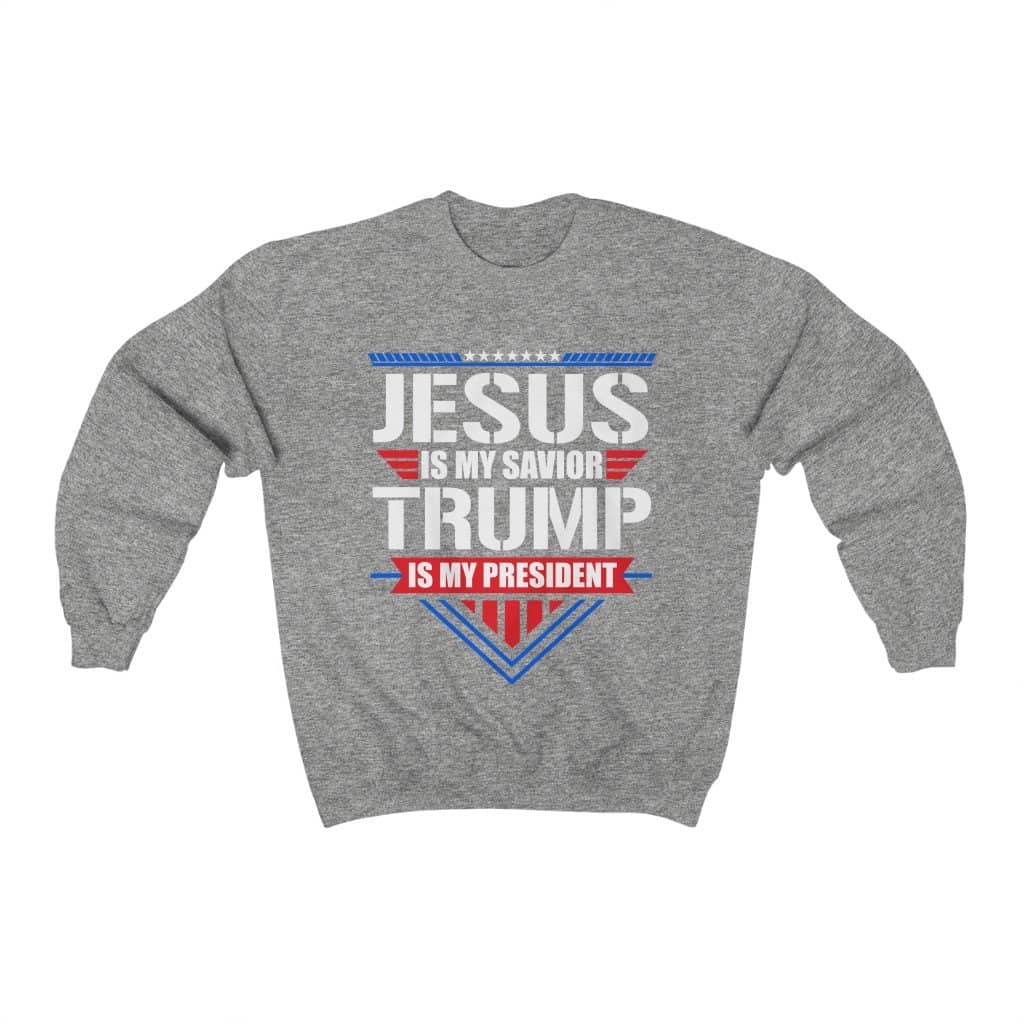 Jesus is My Savior Trump is My President Unisex Heavy Blend™ Crewneck Sweatshirt - Trumpshop.net