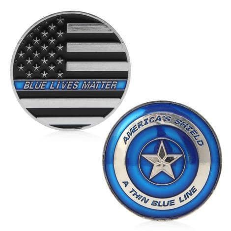 Blue Lives Matter America's Shield A Thin Blue Line Commemorative Coin - Trumpshop.net